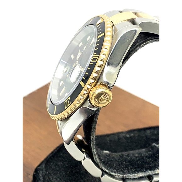 Rolex Men's Watch 16613 Submariner Automatic Black Dial Two Tone 18k Gold Steel - Picture 10 of 15